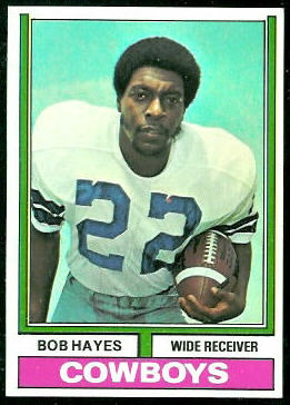 Bob Hayes 1974 Topps football card