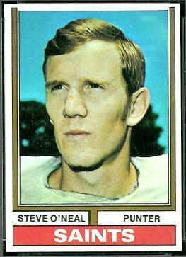 Steve O'Neal 1974 Topps football card