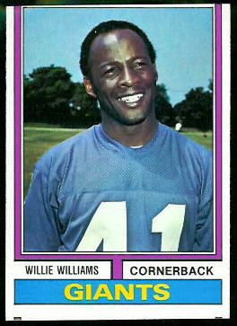 Willie Williams 1974 Topps football card