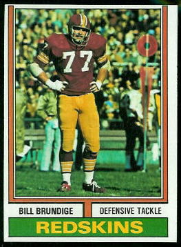 Bill Brundige 1974 Topps football card