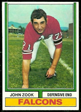 John Zook 1974 Topps football card