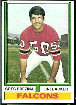 Greg Brezina 1974 Topps football card Greg Brezina 1974 Topps football card