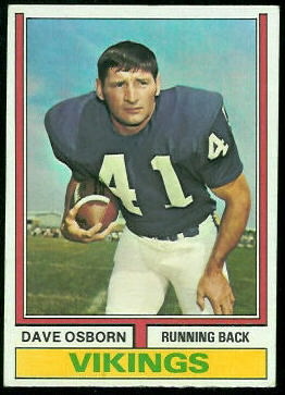 Dave Osborn 1974 Topps football card