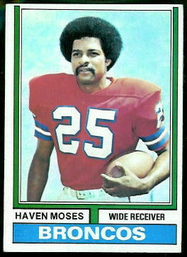 Haven Moses 1974 Topps football card