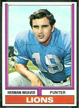 Herman Weaver 1974 Topps football card