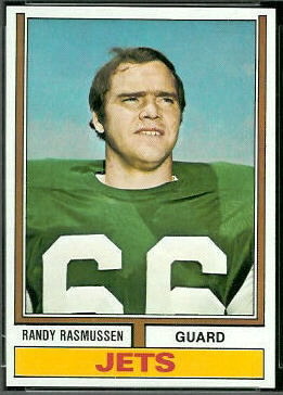 Randy Rasmussen 1974 Topps football card