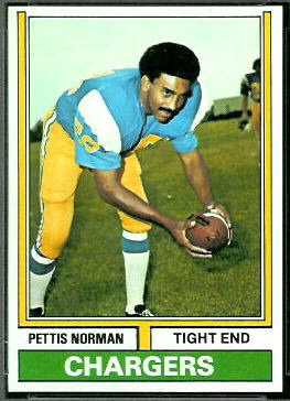 Pettis Norman 1974 Topps football card