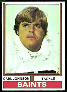 Carl Johnson 1974 Topps football card