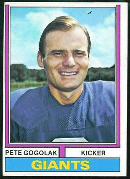 Pete Gogolak 1974 Topps football card
