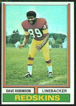 Dave Robinson 1974 Topps football card