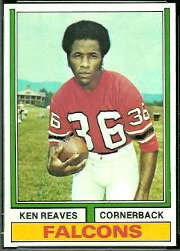 Ken Reaves 1974 Topps football card