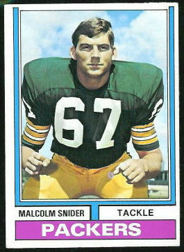 Malcolm Snider 1974 Topps football card