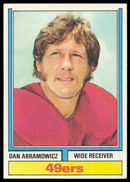 Dan Abramowicz 1974 Topps football card