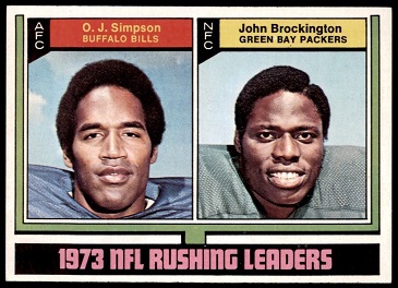 1973 Rushing Leaders 1974 Topps football card