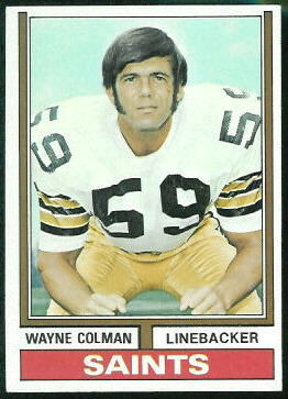Wayne Colman 1974 Topps football card