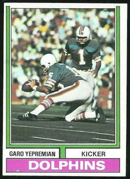 Garo Yepremian 1974 Topps football card