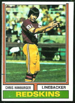 Chris Hanburger 1974 Topps football card