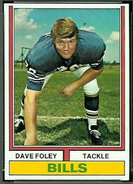 Dave Foley 1974 Topps football card