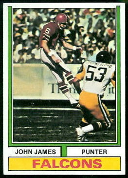 John James 1974 Topps football card