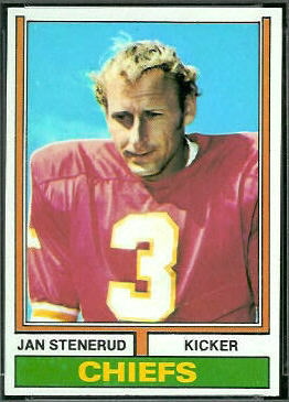 Jan Stenerud 1974 Topps football card Jan Stenerud 1974 Topps football card