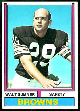 Walt Sumner 1974 Topps football card