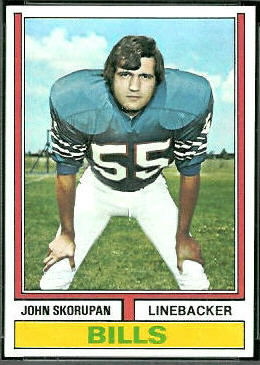John Skorupan 1974 Topps football card