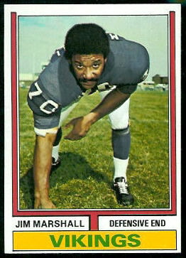 Jim Marshall 1974 Topps football card Jim Marshall 1974 Topps football card