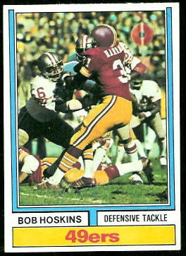 Bob Hoskins 1974 Topps football card