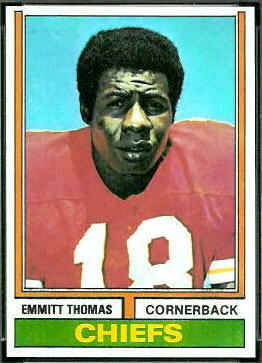 Emmitt Thomas 1974 Topps football card Emmitt Thomas 1974 Topps football card