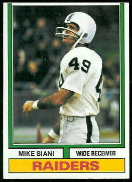 Mike Siani 1974 Topps football card