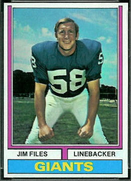 Jim Files 1974 Topps football card