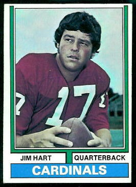 Jim Hart 1974 Topps football card Jim Hart 1974 Topps football card