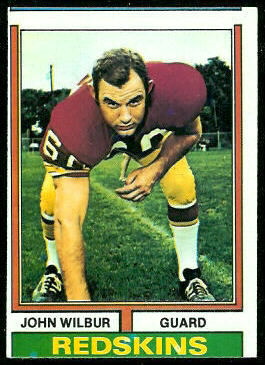 John Wilbur 1974 Topps football card