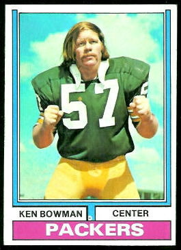 Ken Bowman 1974 Topps football card