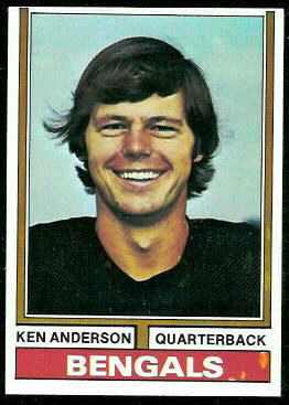 Ken Anderson 1974 Topps football card