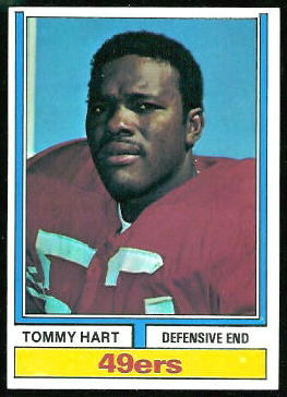 Tommy Hart 1974 Topps football card