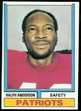 Ralph Anderson 1974 Topps football card