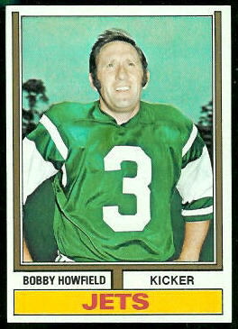 Bobby Howfield 1974 Topps football card