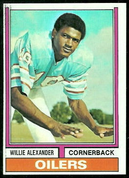 Willie Alexander 1974 Topps football card