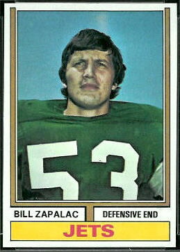 Bill Zapalac 1974 Topps football card