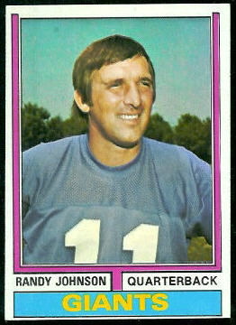 Randy Johnson 1974 Topps football card