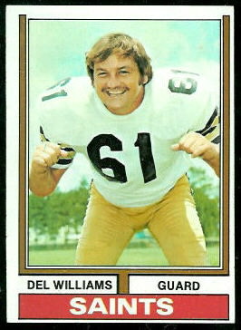 Del Williams 1974 Topps football card