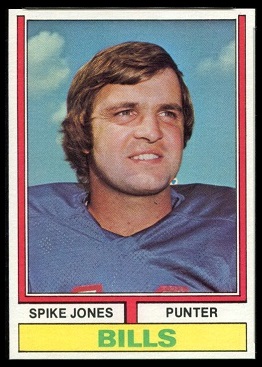 Spike Jones 1974 Topps football card