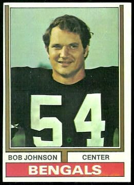 Bob Johnson 1974 Topps football card
