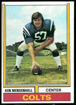 Ken Mendenhall 1974 Topps football card
