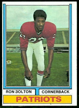 Ron Bolton 1974 Topps football card