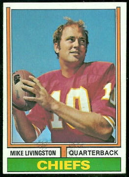 Mike Livingston 1974 Topps football card