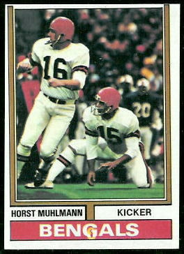 Horst Muhlmann 1974 Topps football card Horst Muhlmann 1974 Topps football card