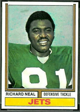 Richard Neal 1974 Topps football card