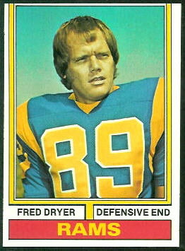 Fred Dryer 1974 Topps football card